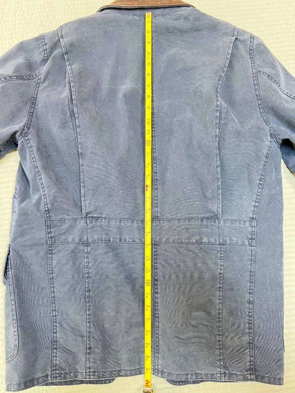 Vintage 90s Banana Republic Barn Coat Leather Collar Navy XS